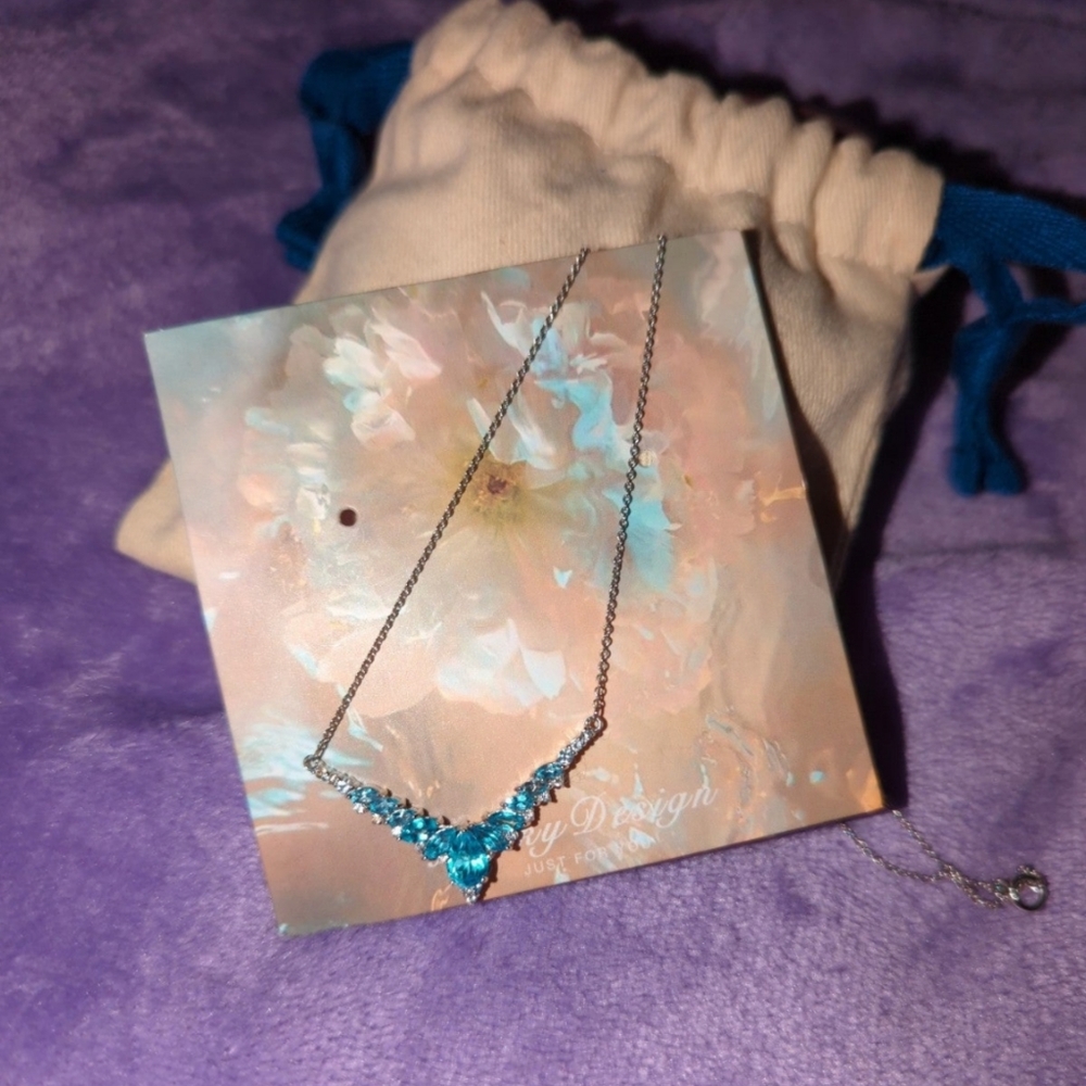 Blue crystal necklace